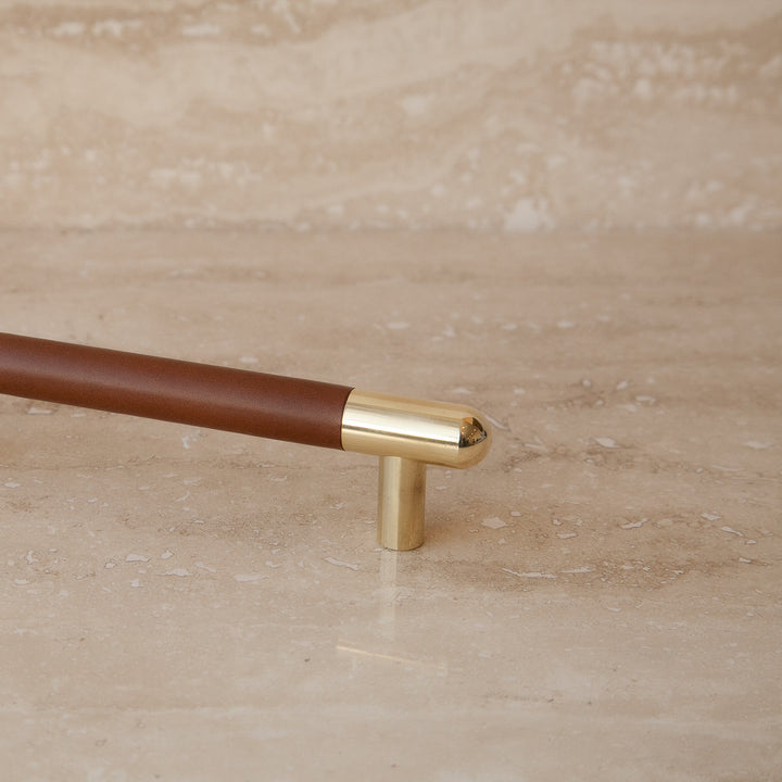 Mineral Leather Wrapped Metal Appliance Bar Pull