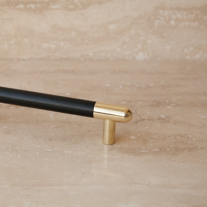 Mineral Leather Wrapped Metal Appliance Bar Pull