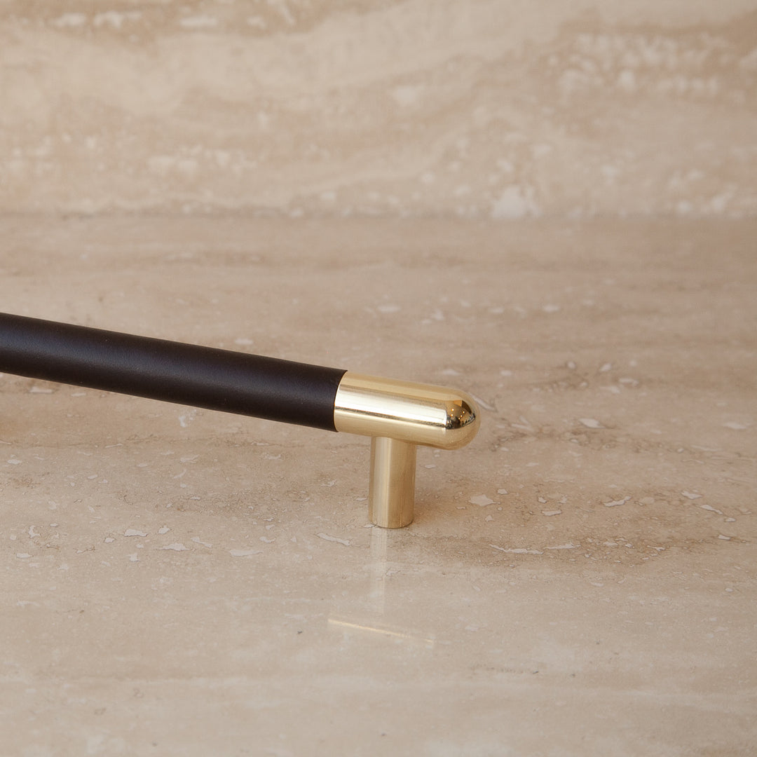 Mineral Leather Wrapped Metal Appliance Bar Pull