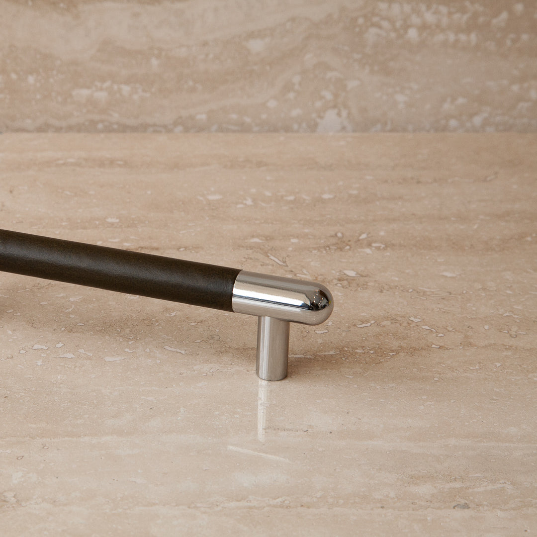 Mineral Leather Wrapped Metal Appliance Bar Pull