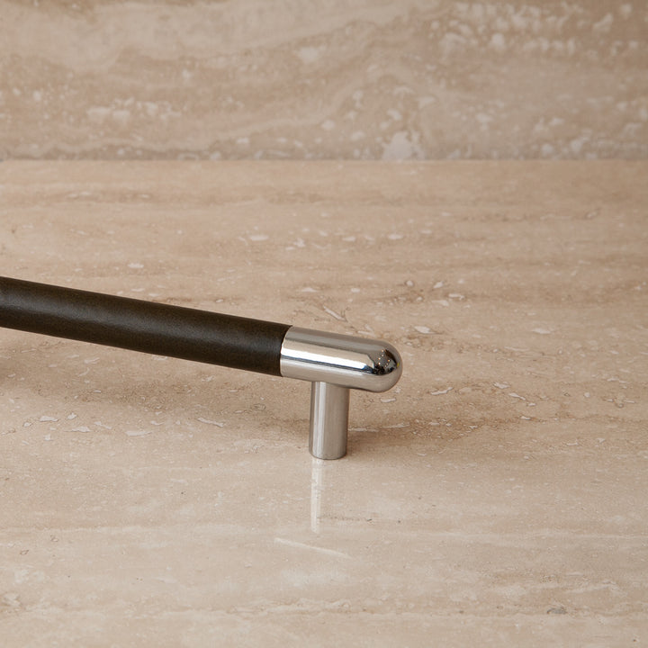 Mineral Leather Wrapped Metal Appliance Bar Pull