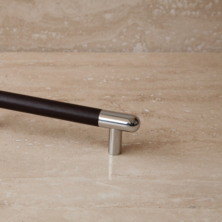 Mineral Leather Wrapped Metal Appliance Bar Pull