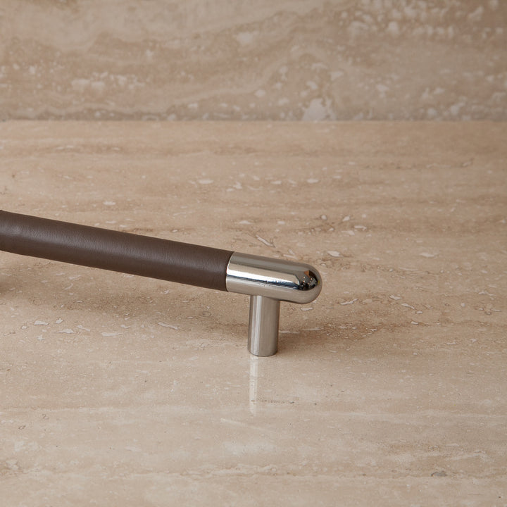 Mineral Leather Wrapped Metal Appliance Bar Pull