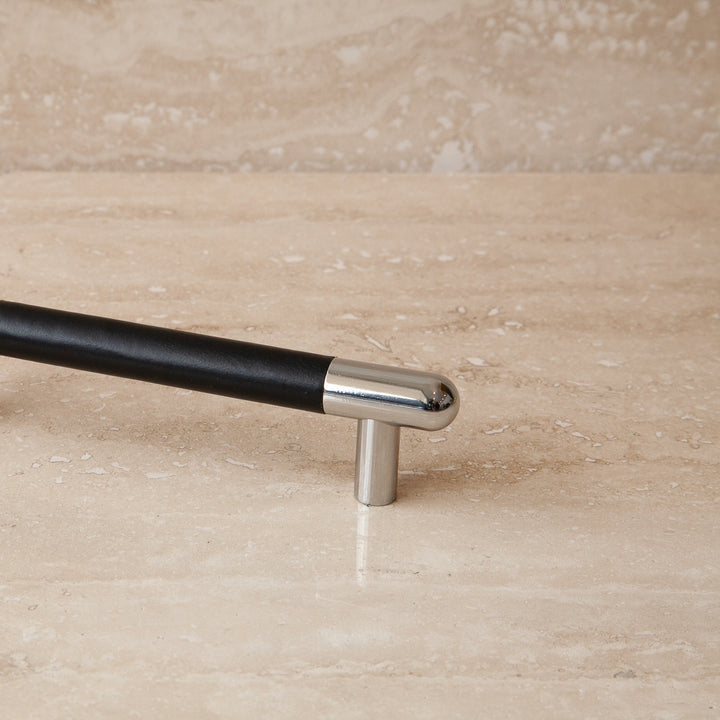 Mineral Leather Wrapped Metal Appliance Bar Pull