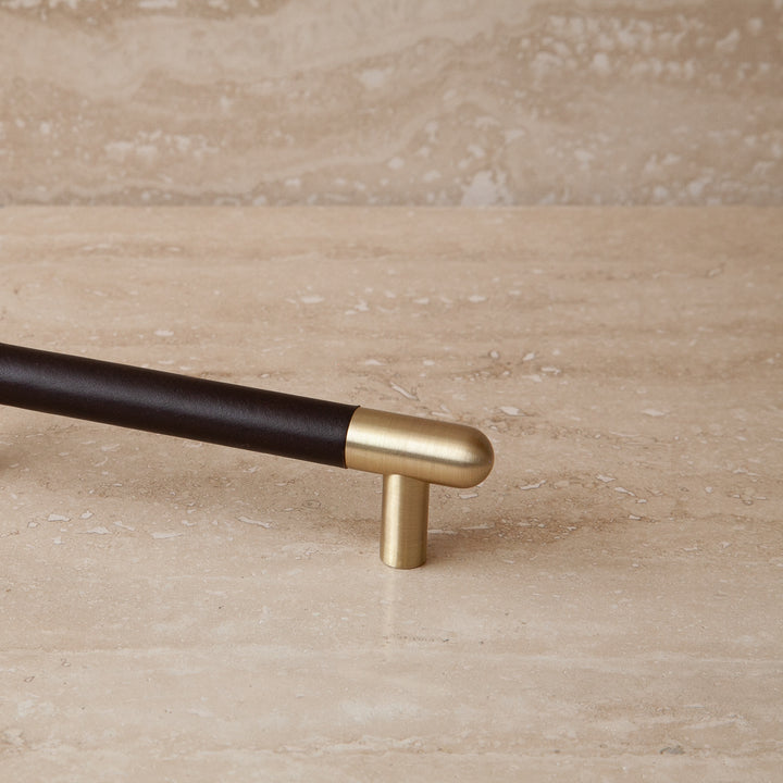Mineral Leather Wrapped Metal Appliance Bar Pull