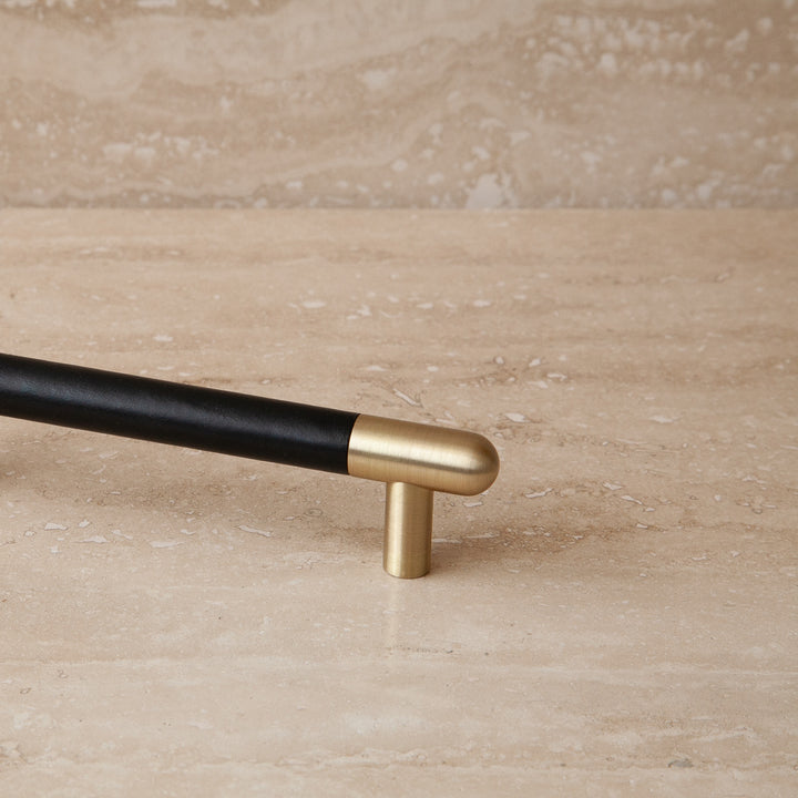 Mineral Leather Wrapped Metal Appliance Bar Pull