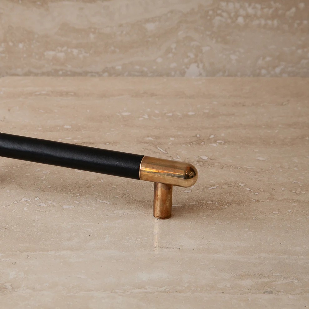 Mineral Leather Wrapped Metal Appliance Pull