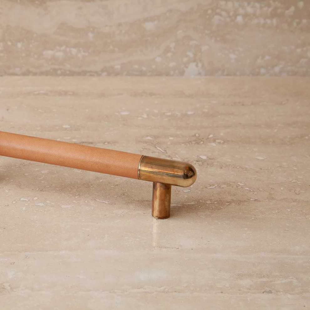 Mineral Leather Wrapped Metal Appliance Pull