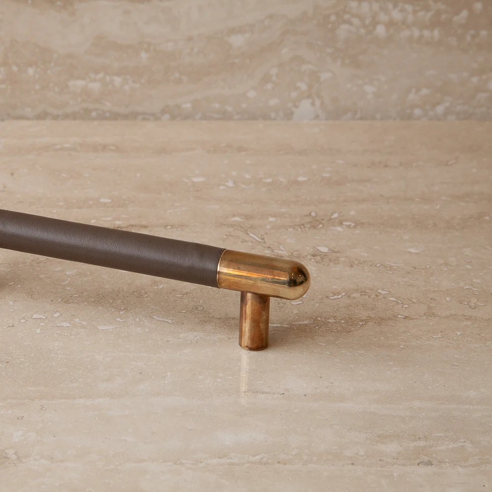 Mineral Leather Wrapped Metal Appliance Pull
