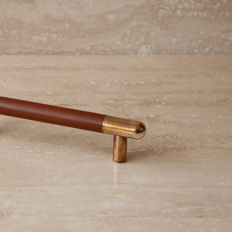 Mineral Leather Wrapped Metal Appliance Pull