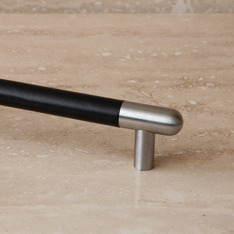 Mineral Leather Wrapped Metal Appliance Pull