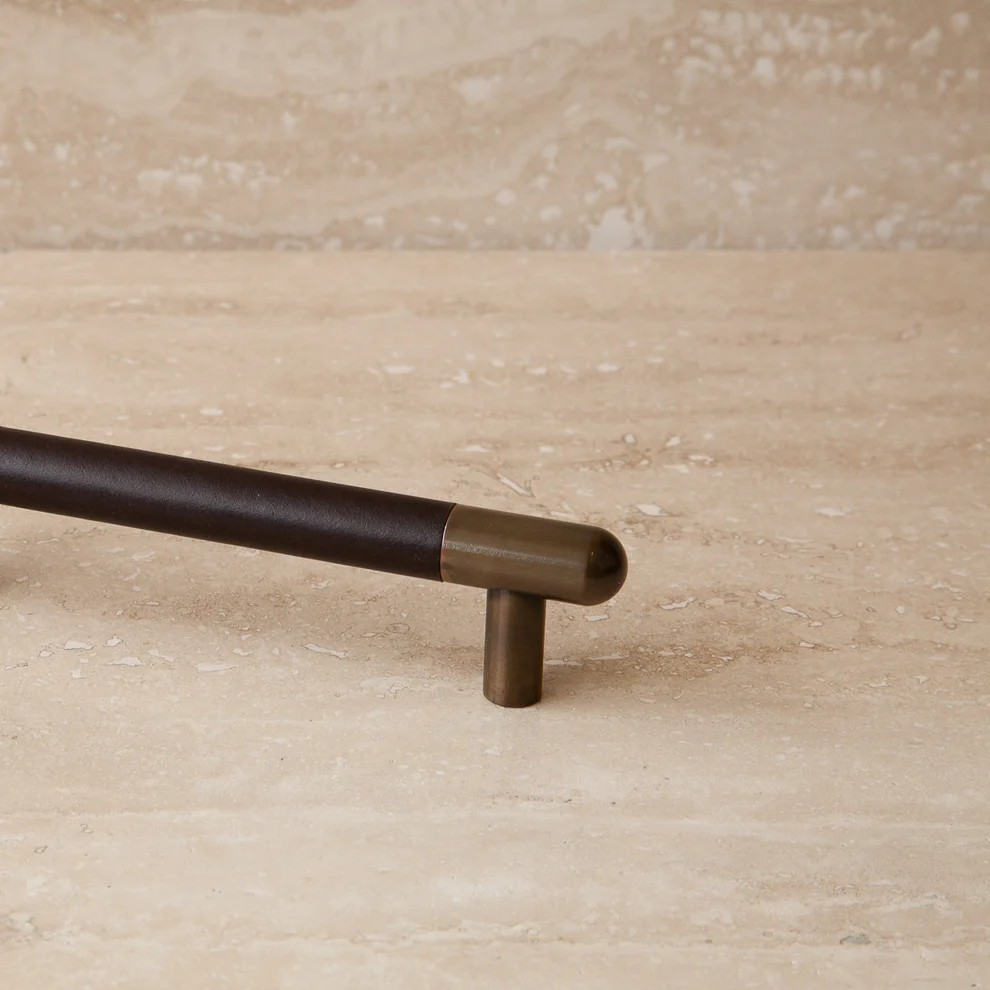 Mineral Leather Wrapped Metal Appliance Pull