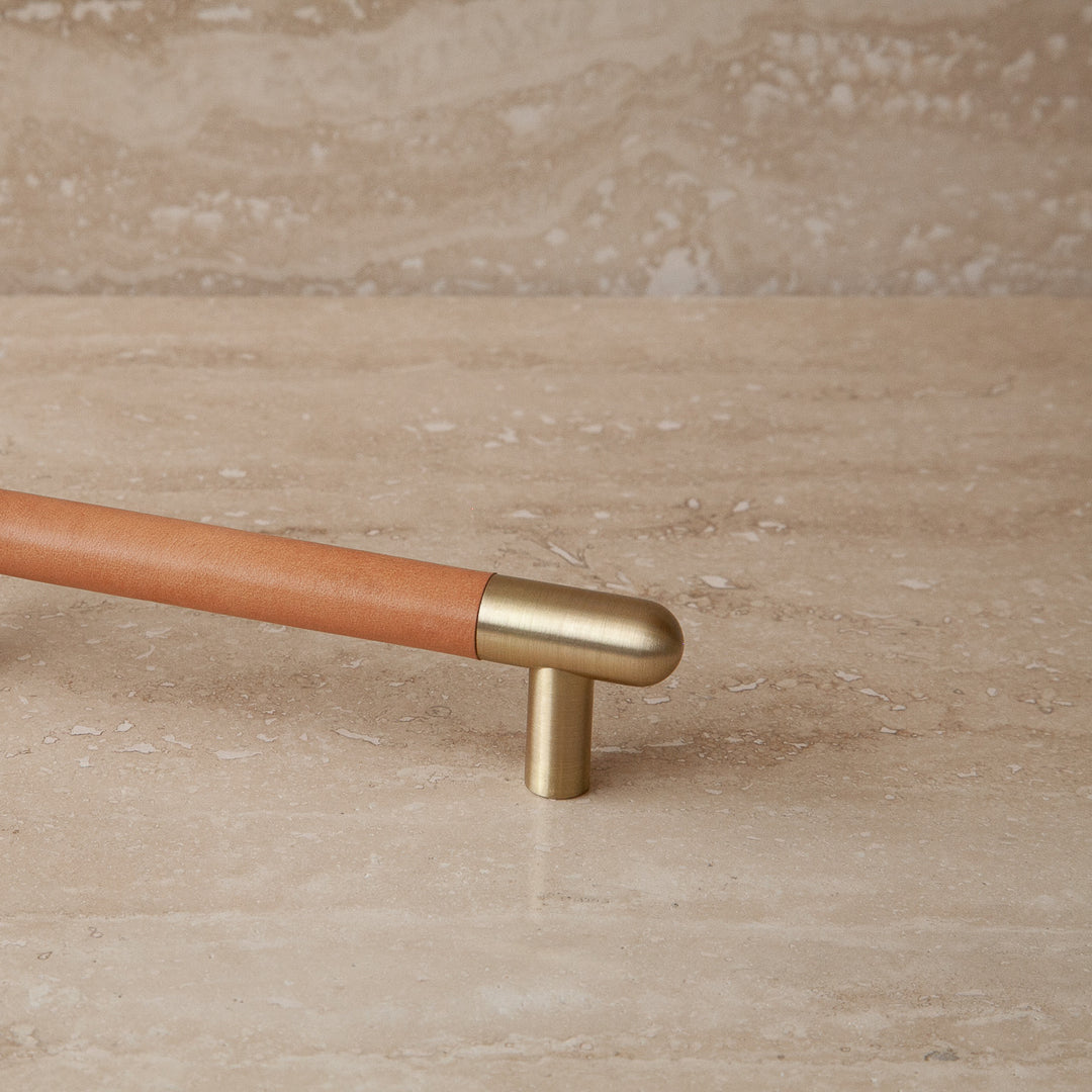 Mineral Leather Wrapped Metal Appliance Pull