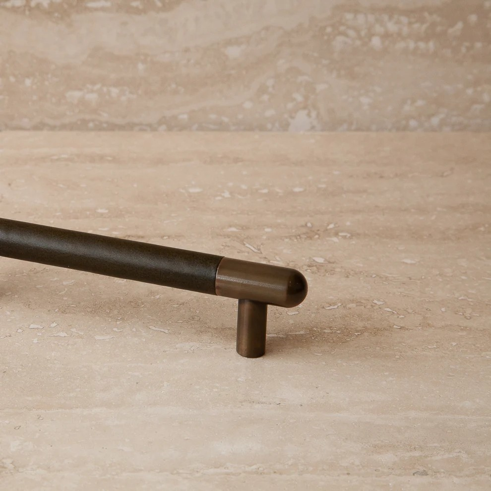 Mineral Leather Wrapped Metal Appliance Pull