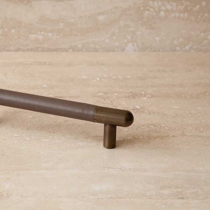 Mineral Leather Wrapped Metal Appliance Pull