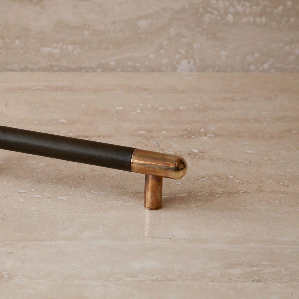 Mineral Leather Wrapped Metal Appliance Pull