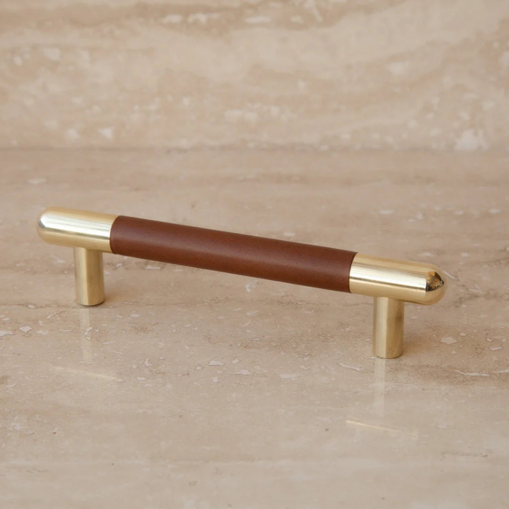 Mineral Leather Wrapped Metal Bar Pull