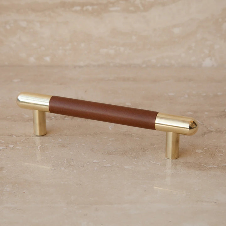 Mineral Leather Wrapped Metal Bar Pull
