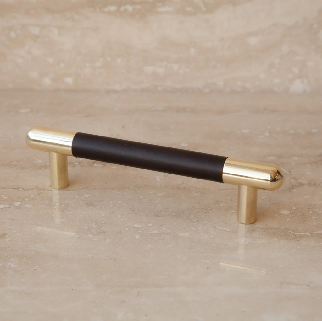 Mineral Leather Wrapped Metal Bar Pull