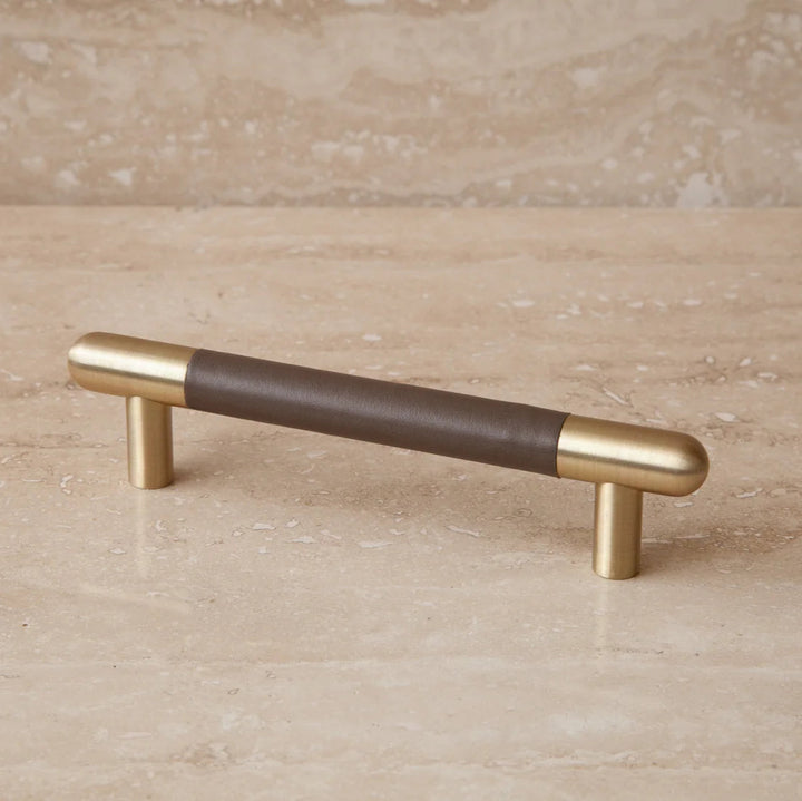 Mineral Leather Wrapped Metal Bar Pull