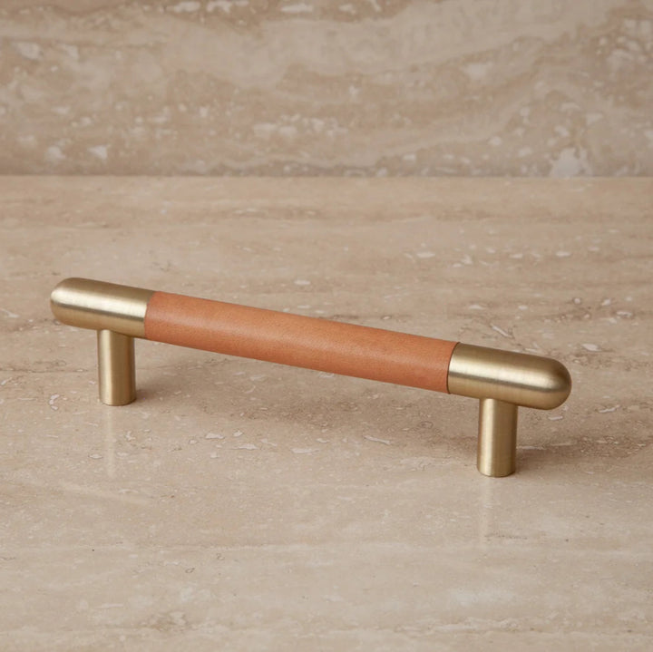 Mineral Leather Wrapped Metal Bar Pull