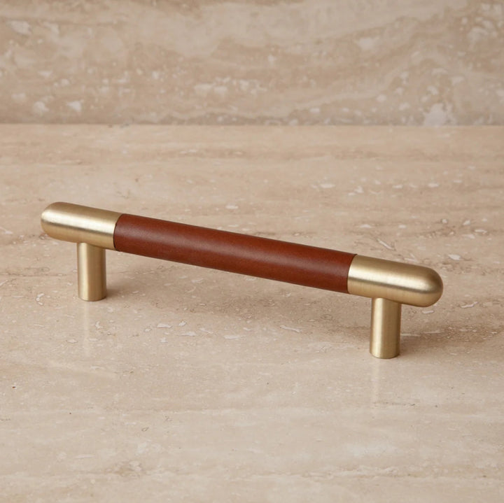 Mineral Leather Wrapped Metal Bar Pull