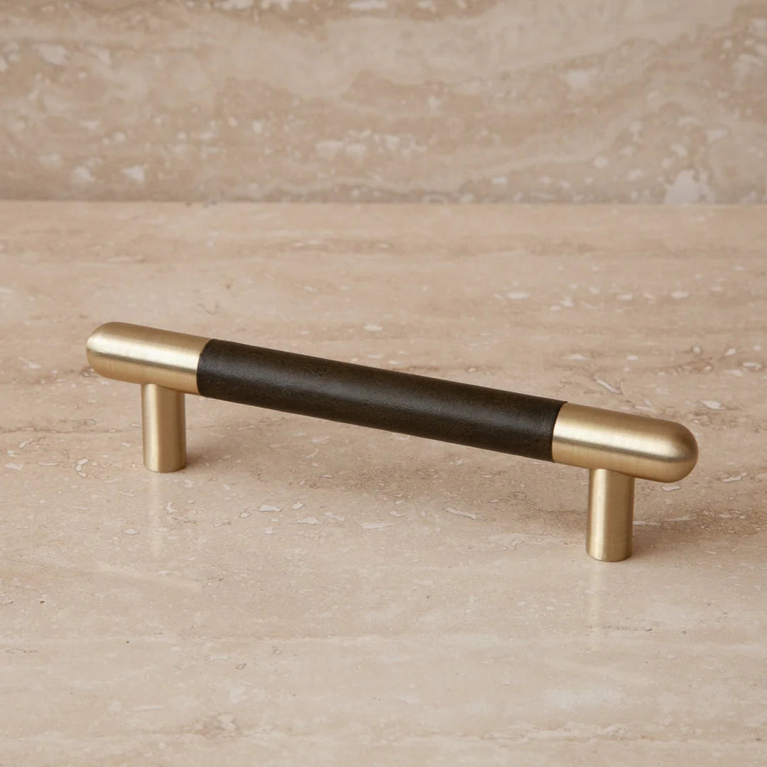 Mineral Leather Wrapped Metal Bar Pull