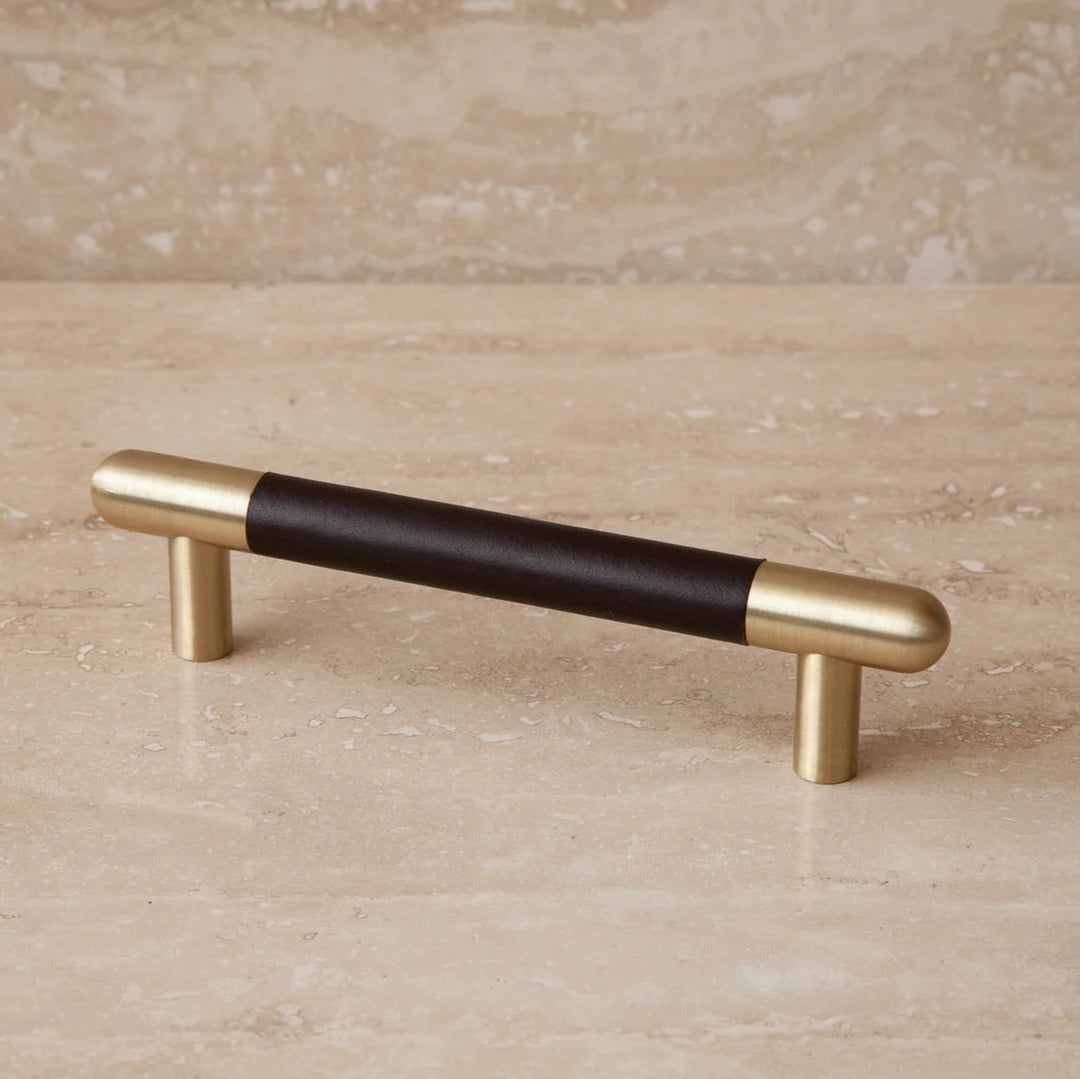 Mineral Leather Wrapped Metal Bar Pull