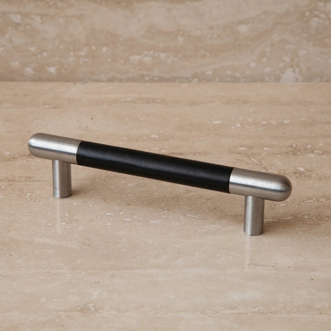 Mineral Leather Wrapped Metal Bar Pull