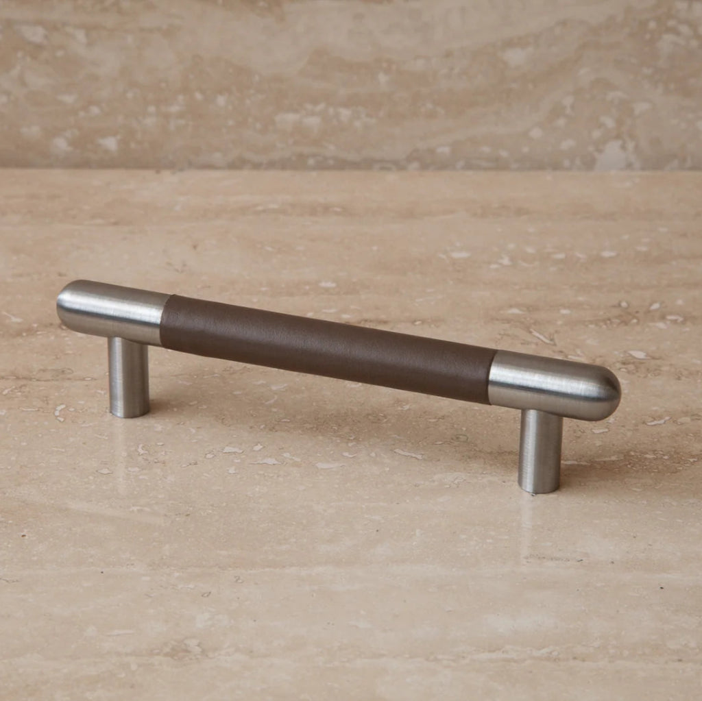 Mineral Leather Wrapped Metal Bar Pull