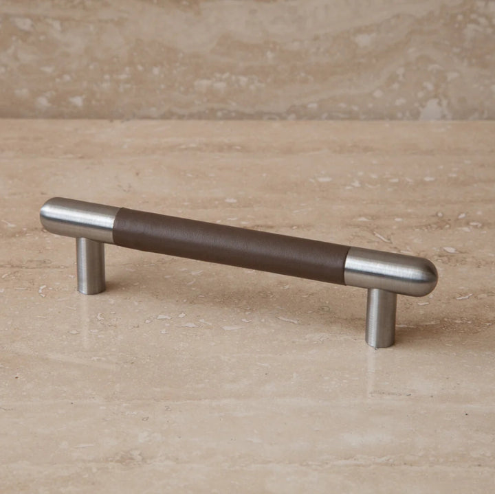 Mineral Leather Wrapped Metal Bar Pull