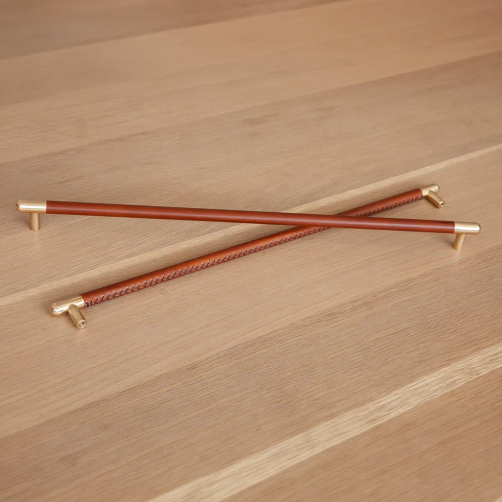 Mineral Leather Wrapped Metal Bar Pull