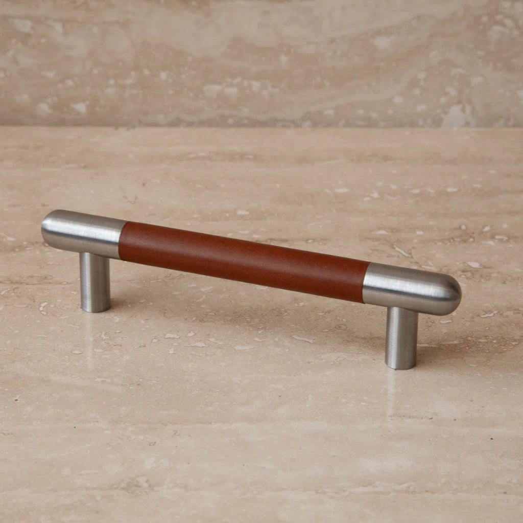 Mineral Leather Wrapped Metal Bar Pull