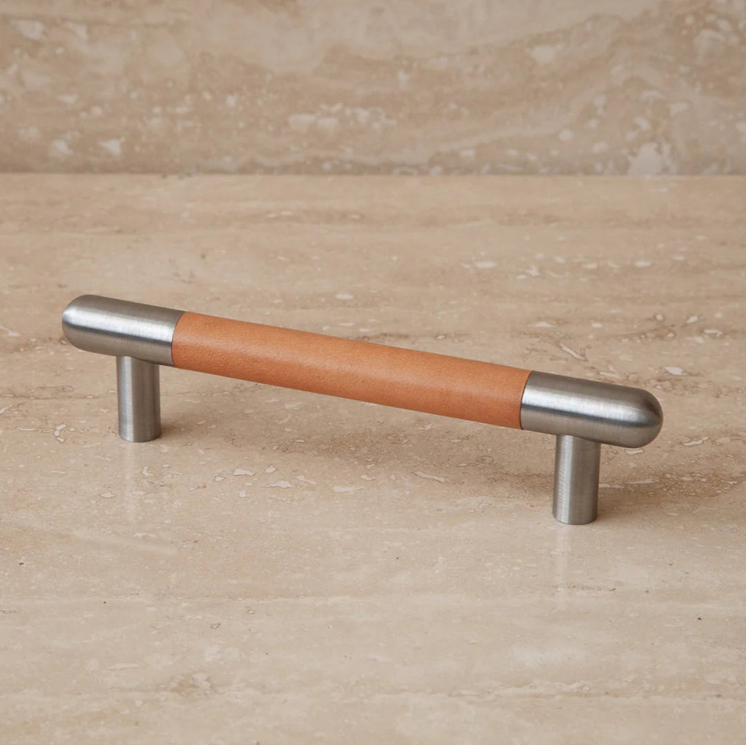 Mineral Leather Wrapped Metal Bar Pull