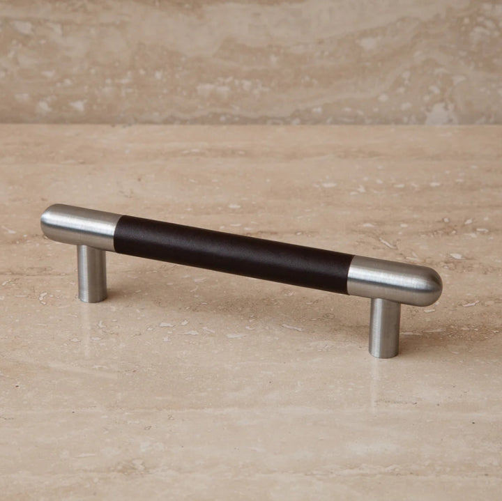 Mineral Leather Wrapped Metal Bar Pull