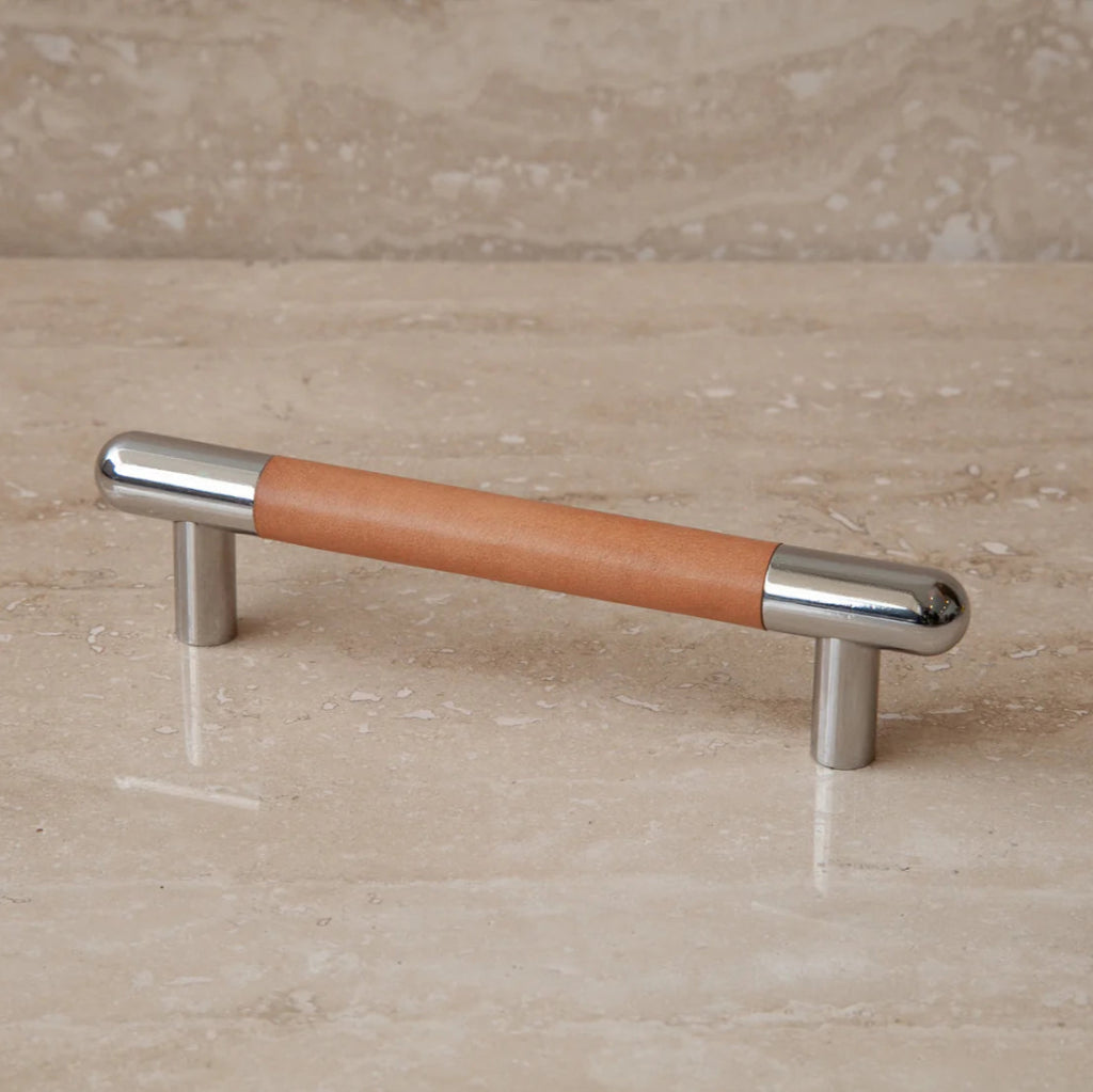 Mineral Leather Wrapped Metal Bar Pull