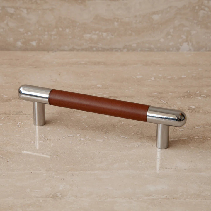 Mineral Leather Wrapped Metal Bar Pull