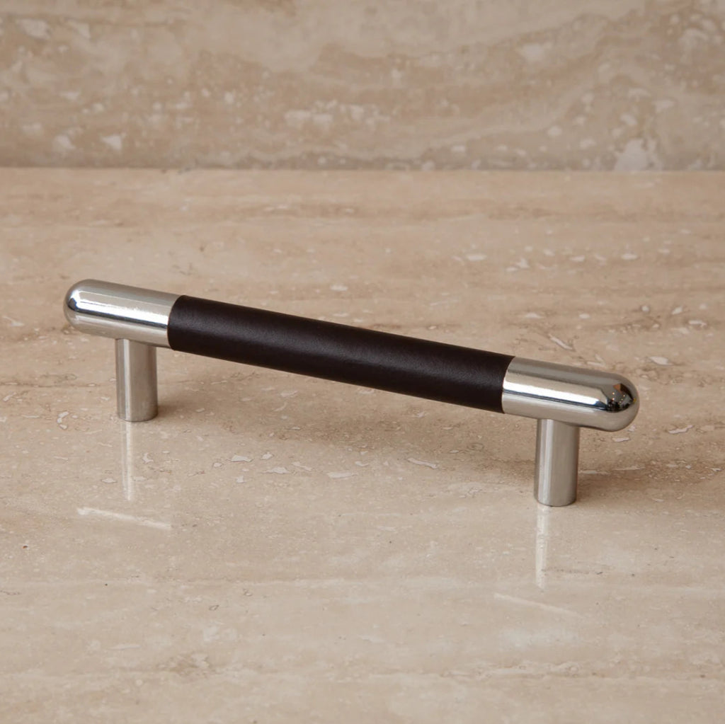 Mineral Leather Wrapped Metal Bar Pull