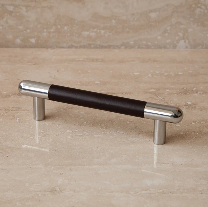 Mineral Leather Wrapped Metal Bar Pull