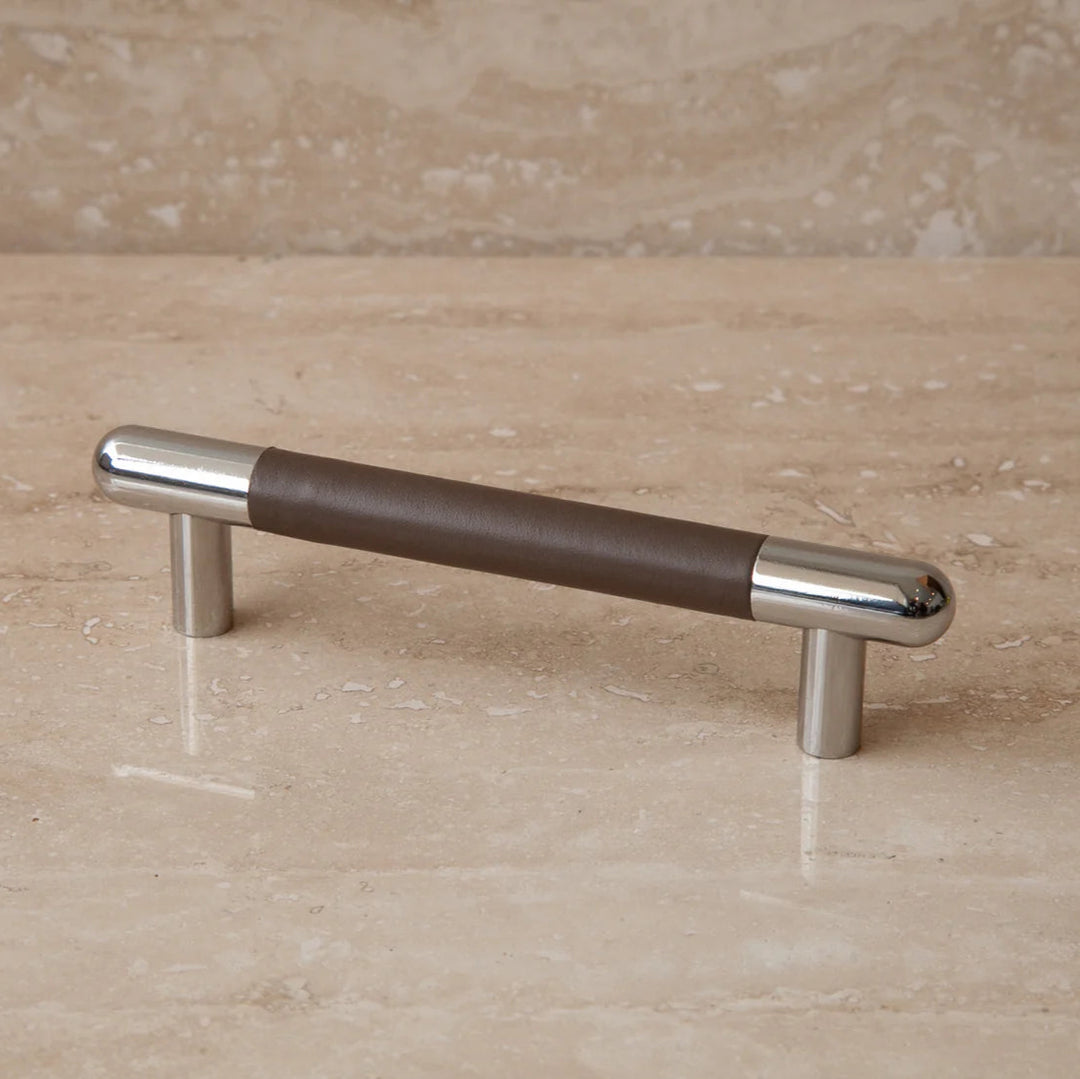 Mineral Leather Wrapped Metal Bar Pull