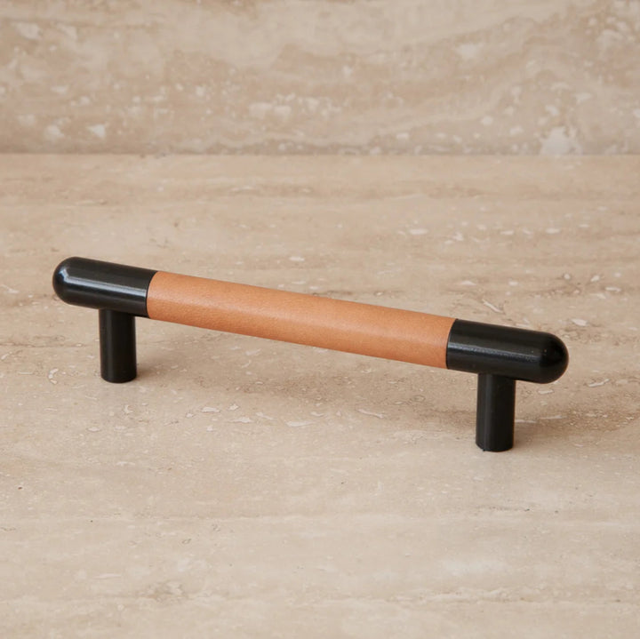Mineral Leather Wrapped Metal Bar Pull
