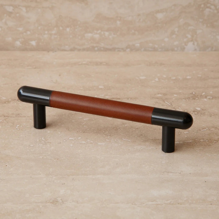 Mineral Leather Wrapped Metal Bar Pull