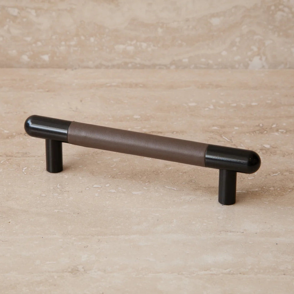 Mineral Leather Wrapped Metal Bar Pull