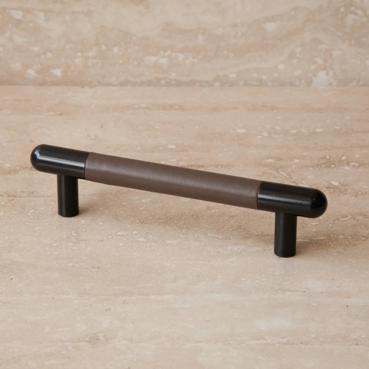 Mineral Leather Wrapped Metal Bar Pull