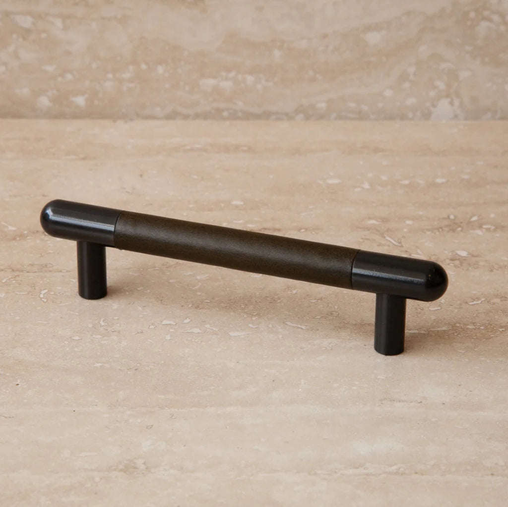 Mineral Leather Wrapped Metal Bar Pull