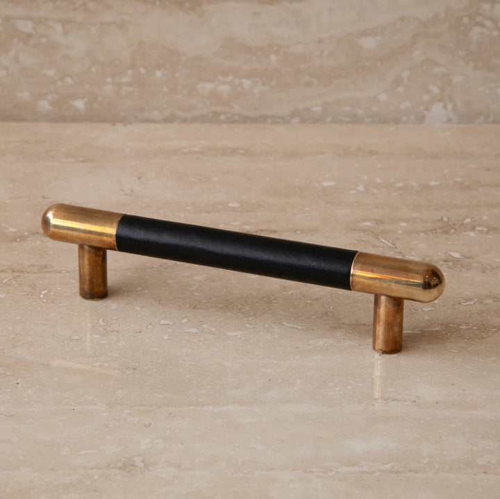 Mineral Leather Wrapped Metal Bar Pull