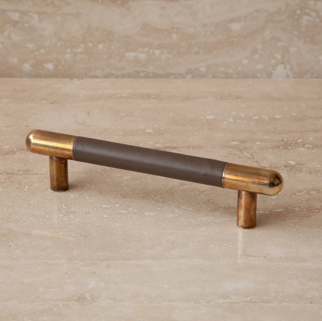 Mineral Leather Wrapped Metal Bar Pull