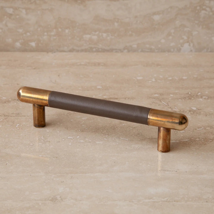 Mineral Leather Wrapped Metal Bar Pull