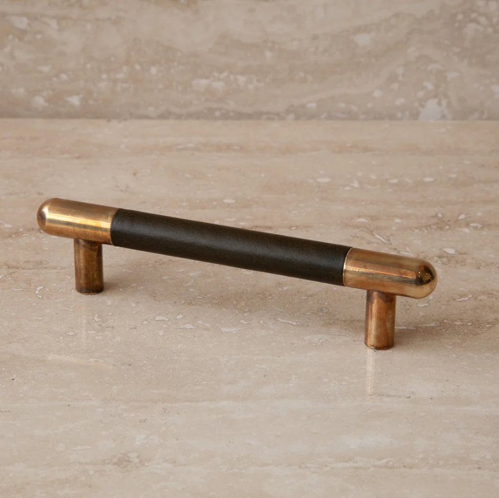 Mineral Leather Wrapped Metal Bar Pull