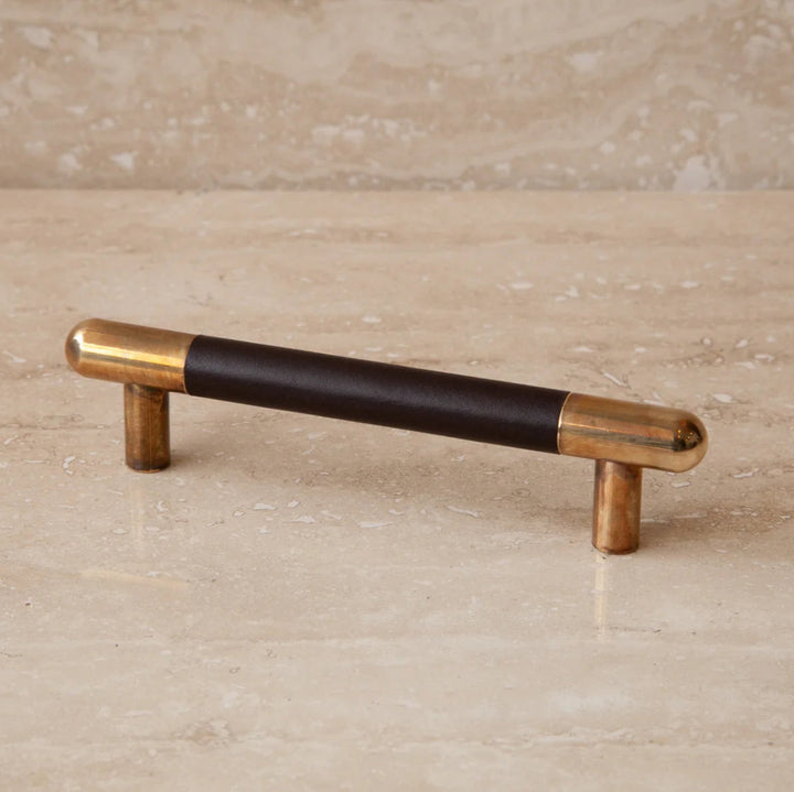 Mineral Leather Wrapped Metal Bar Pull